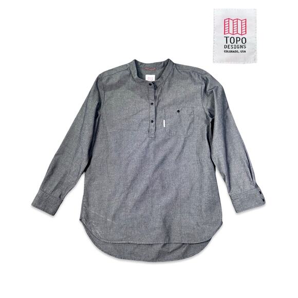 Topo Designs Tunic Popover Shirt Long Sleeve Women’s Medium Charcoal Gray Casual - Picture 1 of 11